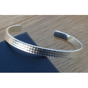 Argentium Silver Patterned Cuff Bracelet