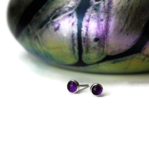 Gypsy Silver Amethyst Studs Gypsy Silver Amethyst Studs