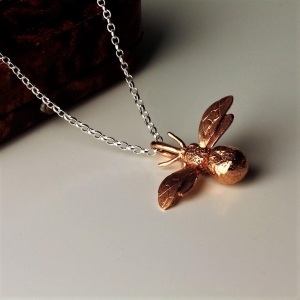 Rose Gold Bumble Bee totem Necklace Rose Gold Bumble Bee totem Necklace