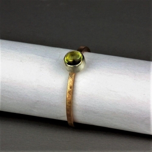 Rustic Gold Birthstone Ring - 5MM Gemstone Choice Rustic Gold Birthstone Ring - 5MM Gemstone Choice