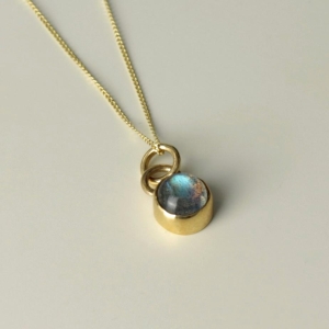Gold Gemstone Planet Necklace - 5mm Gemstone Choice Gold Gemstone Planet Necklace - 5mm Gemstone Choice