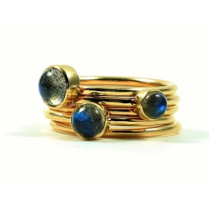 Gold Labradorite stacking rings Gold Labradorite stacking rings
