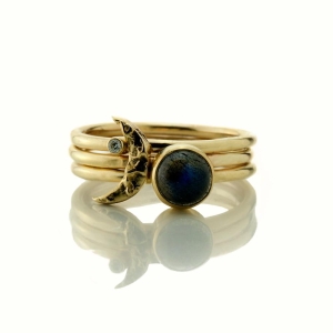 Gold Moon Midi Stacking Ring Set Gold Moon Midi Stacking Ring Set