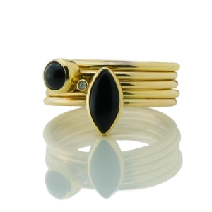 Gold Onyx Wild flower Rings Gold Onyx Wild flower Rings