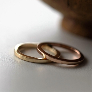 Solid Gold Square Wedding Ring Band Solid Gold Square Wedding Ring Band