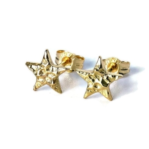 Unusual Gold or Silver Star Studs Unusual Gold or Silver Star Studs