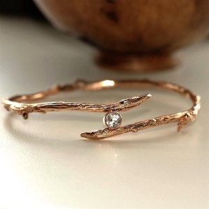 Rose Gold Topaz Twig Bangle Rose Gold Topaz Twig Bangle