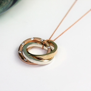 Russian Gold Rings and Diamond Necklace Russian Gold Rings and Diamond Necklace