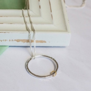 Sterling Silver and Gold Milestone Necklace Sterling Silver and Gold Milestone Necklace