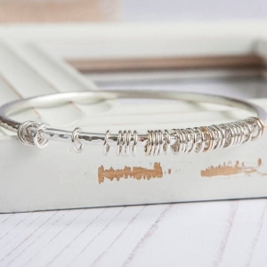 MILESTONE SILVER & GOLD BANGLE 30TH, 40TH, 50TH,60TH MILESTONE SILVER & GOLD BANGLE 30TH, 40TH, 50TH,60TH