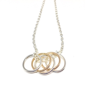 Tami – Silver and Rose Gold Rings Necklace Tami – Silver and Rose Gold Rings Necklace