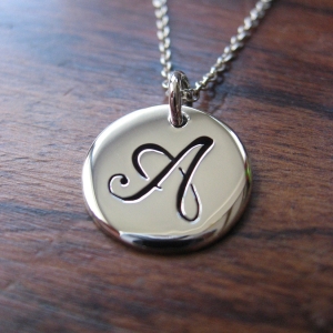 Initial Silver Pendant Necklace Initial Silver Pendant Necklace