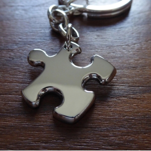 Silver Puzzle Piece Keychain Keyring Silver Puzzle Piece Keychain Keyring