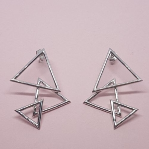 Three Peaks Triangle Earrings Silver Three Peaks Triangle Earrings Silver