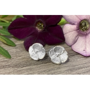Silver Pansy Stud Earrings Silver Pansy Stud Earrings