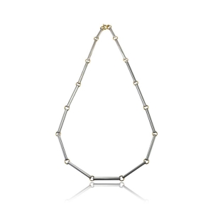 Bar Graduated Necklace in Silver & Gold Bar Graduated Necklace in Silver & Gold