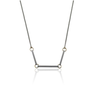 Bar Chain Necklace in Silver & Gold