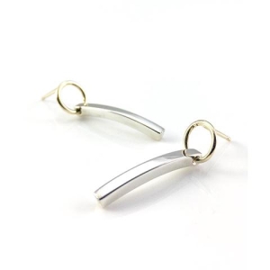 Curve Earrings in Silver & Gold Curve Earrings in Silver & Gold