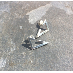 Love Triangle Handcrafted Sterling Silver Earrings LT05 Love Triangle Handcrafted Sterling Silver Earrings LT05