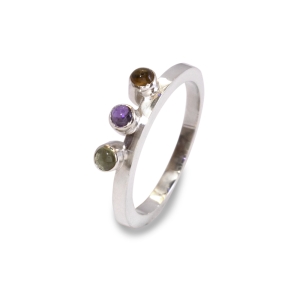 Sterling Silver 3 Stone Ring