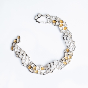 Silver with gold Coral Bracelet Silver with gold Coral Bracelet
