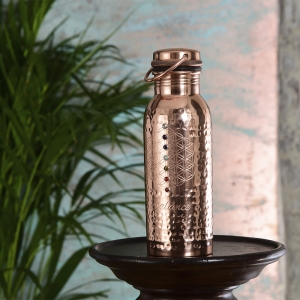 Ayurveda Wellness Copper Bottle Balance Mantra 7 Crystals
