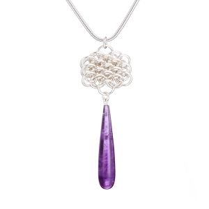 "Nymph Amethyst" Sterling silver chainmaille & Amethyst necklace "Nymph Amethyst" Sterling silver chainmaille & Amethyst necklace