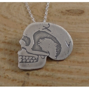 Sterling Silver Anatomical Skull Necklace Sterling Silver Anatomical Skull Necklace
