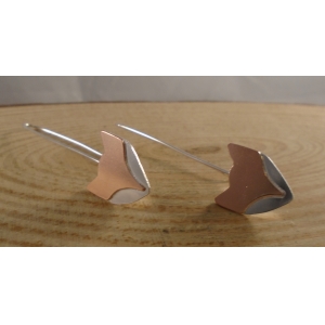 Sterling Silver and Copper Fox Earrings Sterling Silver and Copper Fox Earrings