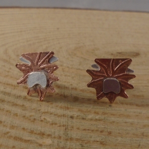 Copper and Sterling Silver Highland Cow Stud Earrings Copper and Sterling Silver Highland Cow Stud Earrings