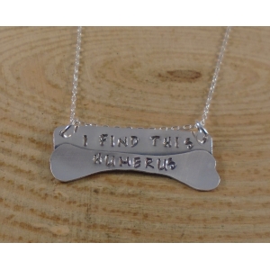 Sterling Silver Stamped 'I Find This Humerus' Necklace