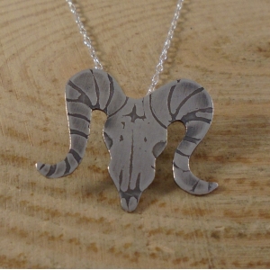 Sterling Silver Ram Skull Necklace Sterling Silver Ram Skull Necklace