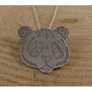 Sterling Silver Sugar Skull Panda Necklace Sterling Silver Sugar Skull Panda Necklace