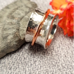 Textured Silver & Copper Spinner Ring Textured Silver & Copper Spinner Ring