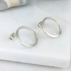 Flat Open Circle Silver Earrings Flat Open Circle Silver Earrings