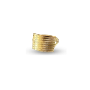 Gold Striped Textured Ring Gold Striped Textured Ring - statement gold ring on white background