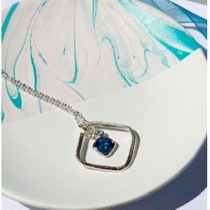 Blue Crystal Necklace - Deep blue crystal necklace