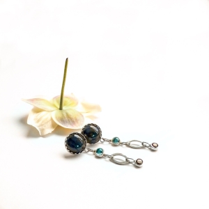 Labradorite and topaz statement earrings Labradorite and topaz statement earrings