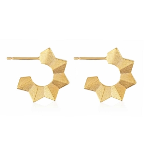 Zen Hoop Earrings in gold vermeil