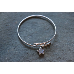 Moonstone Star Bracelet,gold bangle, silver and gold,  9ct yellow gold star jewellery, silver star bangle, moonstone charm Moonstone Star Bracelet,gold bangle, silver and gold,  9ct yellow gold star jewellery, silver star bangle, moonstone charm