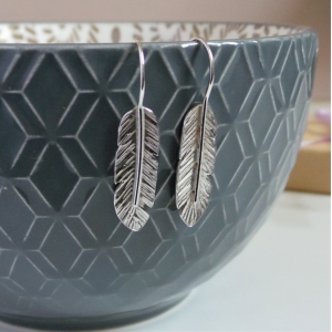 Feather Silver Drop Earrings Feather Silver Drop Earrings