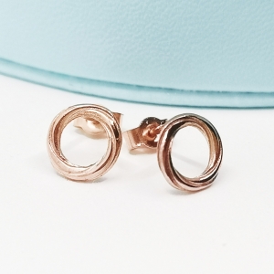 9ct Rose Gold Twist Continuum Tiny Earrings 9ct Rose Gold Twist Continuum Tiny Earrings