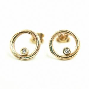 9ct Yellow Gold & Diamonds Twist Continuum Earrings 9ct Yellow Gold & Diamonds Twist Continuum Earrings