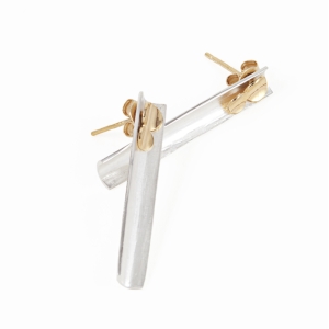 Linear Earrings in Silver and Gilt Linear Earrings in Silver and Gilt