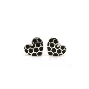 Queen of Hearts Silver Ear Studs