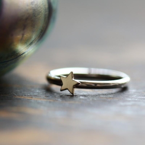 Luna Silver and gold star ring