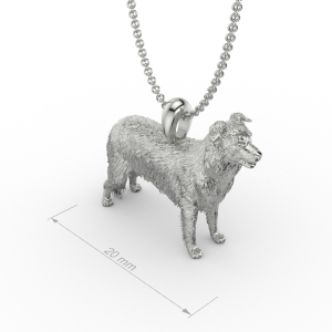 Silver Border Collie Pendant