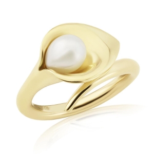 9kt Gold Lily Pearl Ring