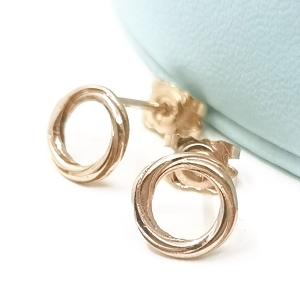 9ct Yellow Gold Twist Continuum Tiny Earrings