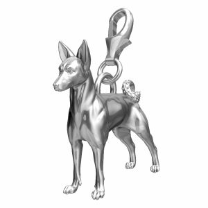 Basenji Silver Dog Charm
